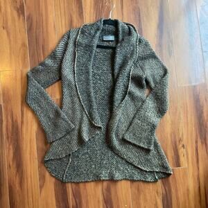 Wooden Ships Paola Buendia Open Front Cozy Cardigan Brown Black‎ Mohair Wool S/M
